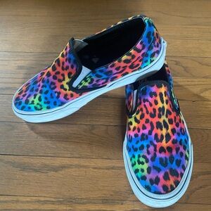 Vans multicolor leopard slip on